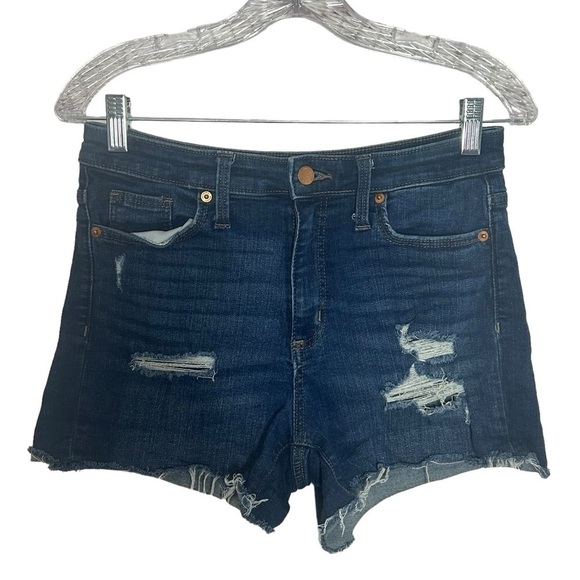 Universal Thread High Rise Midi Midi De Tiro Alto Distressed Jean Shorts - Picture 3 of 12